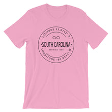 South Carolina - Short-Sleeve Unisex T-Shirt - Latitude & Longitude