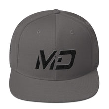 Maryland - Flat Brim Hat - Black Embroidery - MD - Many Hat Color Options Available