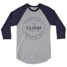 Guam - 3/4 Sleeve Raglan Shirt - Latitude & Longitude