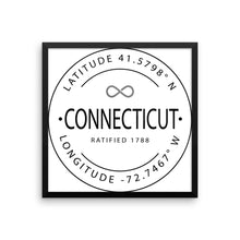 Connecticut - Framed Print - Latitude & Longitude
