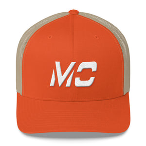 Missouri - Mesh Back Trucker Cap - White Embroidery - MO - Many Hat Color Options Available