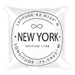 New York - Throw Pillow - Latitude & Longitude