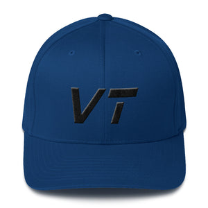 Vermont - Structured Twill Cap - Black Embroidery - VT - Many Hat Color Options Available