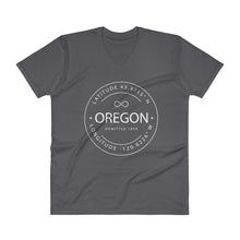Oregon - V-Neck T-Shirt - Latitude & Longitude