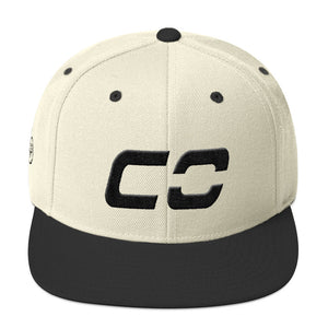 Colorado - Flat Brim Hat - Black Embroidery - CO - Many Hat Color Options Available