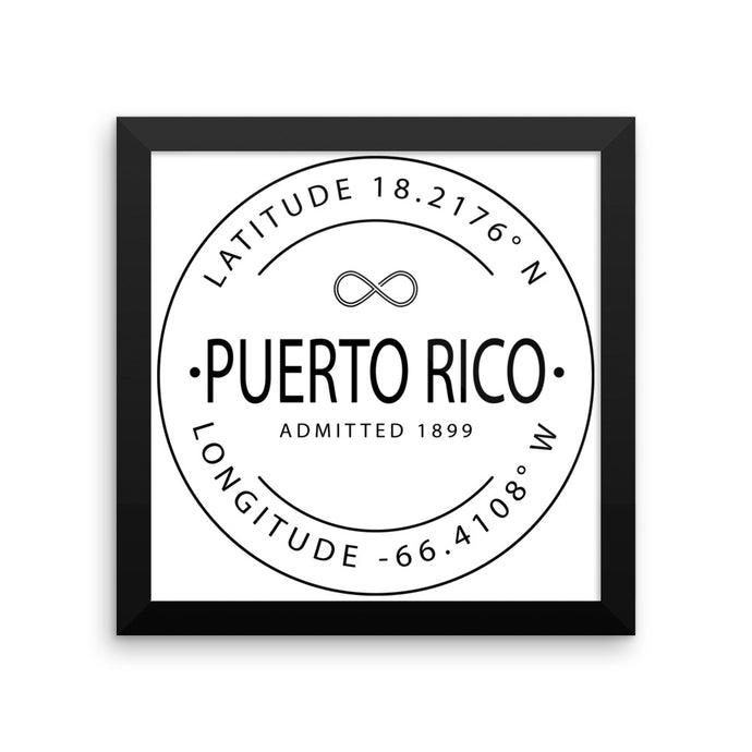 Puerto Rico - Framed Print - Latitude & Longitude