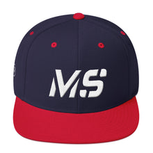 Mississippi - Flat Brim Hat - White Embroidery - MS - Many Hat Color Options Available