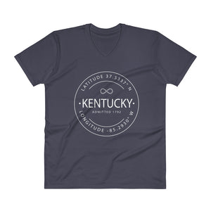 Kentucky - V-Neck T-Shirt - Latitude & Longitude