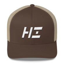 Hawaii - Mesh Back Trucker Cap - White Embroidery - HI - Many Hat Color Options Available
