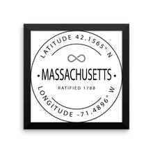 Massachusetts - Framed Print - Latitude & Longitude