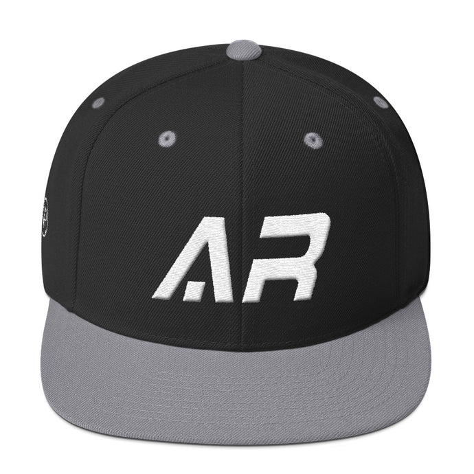 Arkansas - Flat Brim Hat - White Embroidery - AR - Many Hat Color Options Available