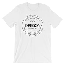Oregon - Short-Sleeve Unisex T-Shirt - Latitude & Longitude
