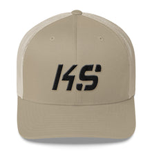 Kansas - Mesh Back Trucker Cap - Black Embroidery - KS - Many Hat Color Options Available