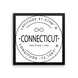 Connecticut - Framed Print - Latitude & Longitude