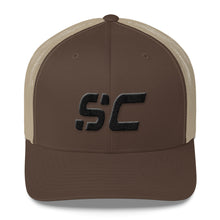 South Carolina - Mesh Back Trucker Cap - Black Embroidery - SC - Many Hat Color Options Available