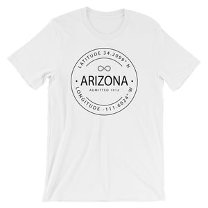 Arizona - Short-Sleeve Unisex T-Shirt - Latitude & Longitude