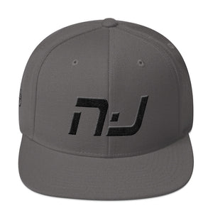 New Jersey - Flat Brim Hat - Black Embroidery - NJ - Many Hat Color Options Available