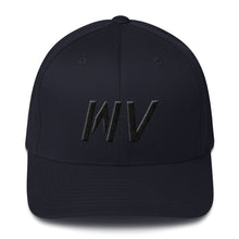 West Virginia - Structured Twill Cap - Black Embroidery - WV - Many Hat Color Options Available