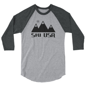 USA Designs - 3/4 Sleeve Raglan Shirt - Ski USA