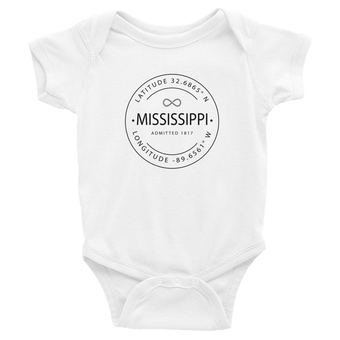 Mississippi - Infant Bodysuit - Latitude & Longitude