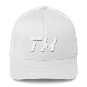 Texas - Structured Twill Cap - White Embroidery - TX - Many Hat Color Options Available