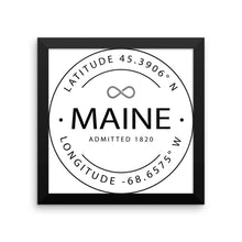 Maine - Framed Print - Latitude & Longitude