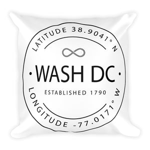 Washington DC - Throw Pillow - Latitude & Longitude