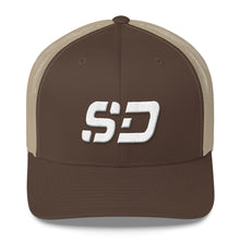 South Dakota - Mesh Back Trucker Cap - White Embroidery - SD - Many Hat Color Options Available