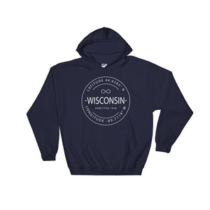 Wisconsin - Hooded Sweatshirt - Latitude & Longitude