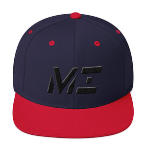 Michigan - Flat Brim Hat - Black Embroidery - MI - Many Hat Color Options Available