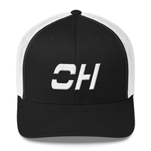 Ohio - Mesh Back Trucker Cap - White Embroidery - OH - Many Hat Color Options Available
