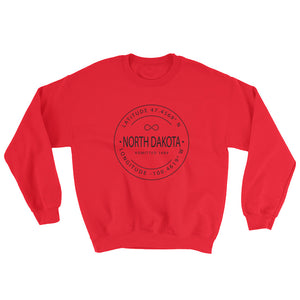 North Dakota - Crewneck Sweatshirt - Latitude & Longitude
