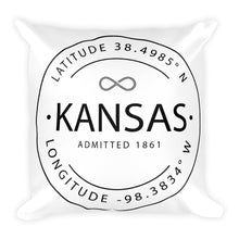 Kansas - Throw Pillow - Latitude & Longitude