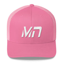 Minnesota - Mesh Back Trucker Cap - White Embroidery - MN - Many Hat Color Options Available