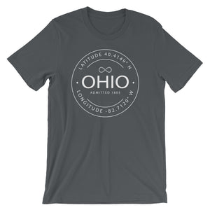 Ohio - Short-Sleeve Unisex T-Shirt - Latitude & Longitude