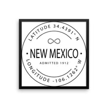 New Mexico - Framed Print - Latitude & Longitude