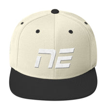 Nebraska - Flat Brim Hat - White Embroidery - NE - Many Hat Color Options Available