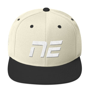 Nebraska - Flat Brim Hat - White Embroidery - NE - Many Hat Color Options Available