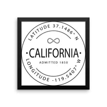 California - Framed Print - Latitude & Longitude