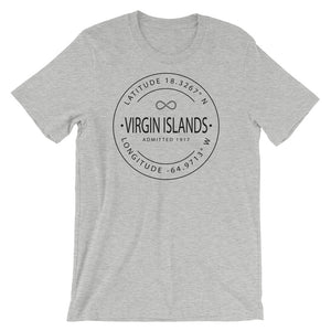 Virgin Islands - Short-Sleeve Unisex T-Shirt - Latitude & Longitude