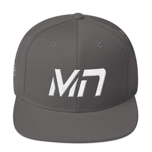 Minnesota - Flat Brim Hat - White Embroidery - MN - Many Hat Color Options Available