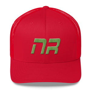 Native Realm - Mesh Back Trucker Cap - Green Embroidery - NR - Many Hat Color Options Available
