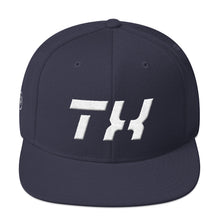 Texas - Flat Brim Hat - White Embroidery - TX - Many Hat Color Options Available