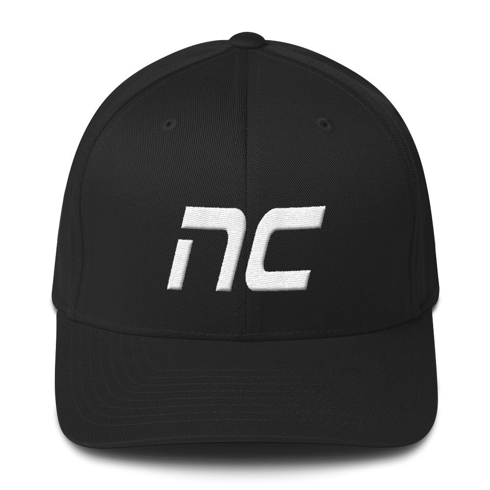 North Carolina - Structured Twill Cap - White Embroidery - NC - Many Hat Color Options Available
