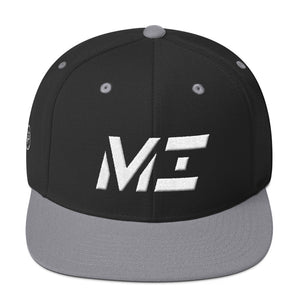 Michigan - Flat Brim Hat - White Embroidery - MI - Many Hat Color Options Available