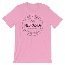 Nebraska - Short-Sleeve Unisex T-Shirt - Latitude & Longitude
