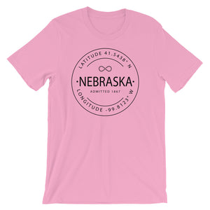 Nebraska - Short-Sleeve Unisex T-Shirt - Latitude & Longitude