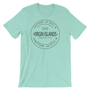Virgin Islands - Short-Sleeve Unisex T-Shirt - Latitude & Longitude