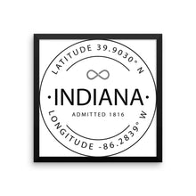 Indiana - Framed Print - Latitude & Longitude