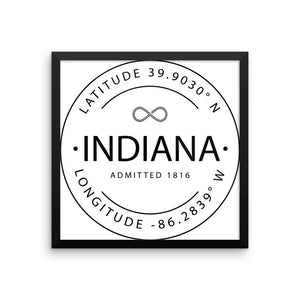 Indiana - Framed Print - Latitude & Longitude